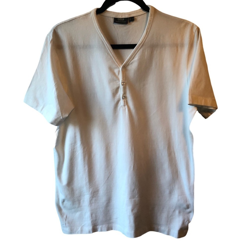 Mexx Henley Button Front Short Sleeve T-shirt in White - NWOT‎ - Picture 3 of 6